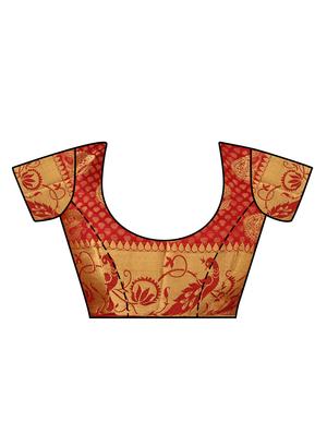 yellow silk woven saree with blouse - 15005517 - Standard Image - 4