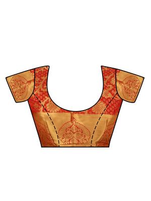beige silk woven saree with blouse - 15005530 - Standard Image - 4