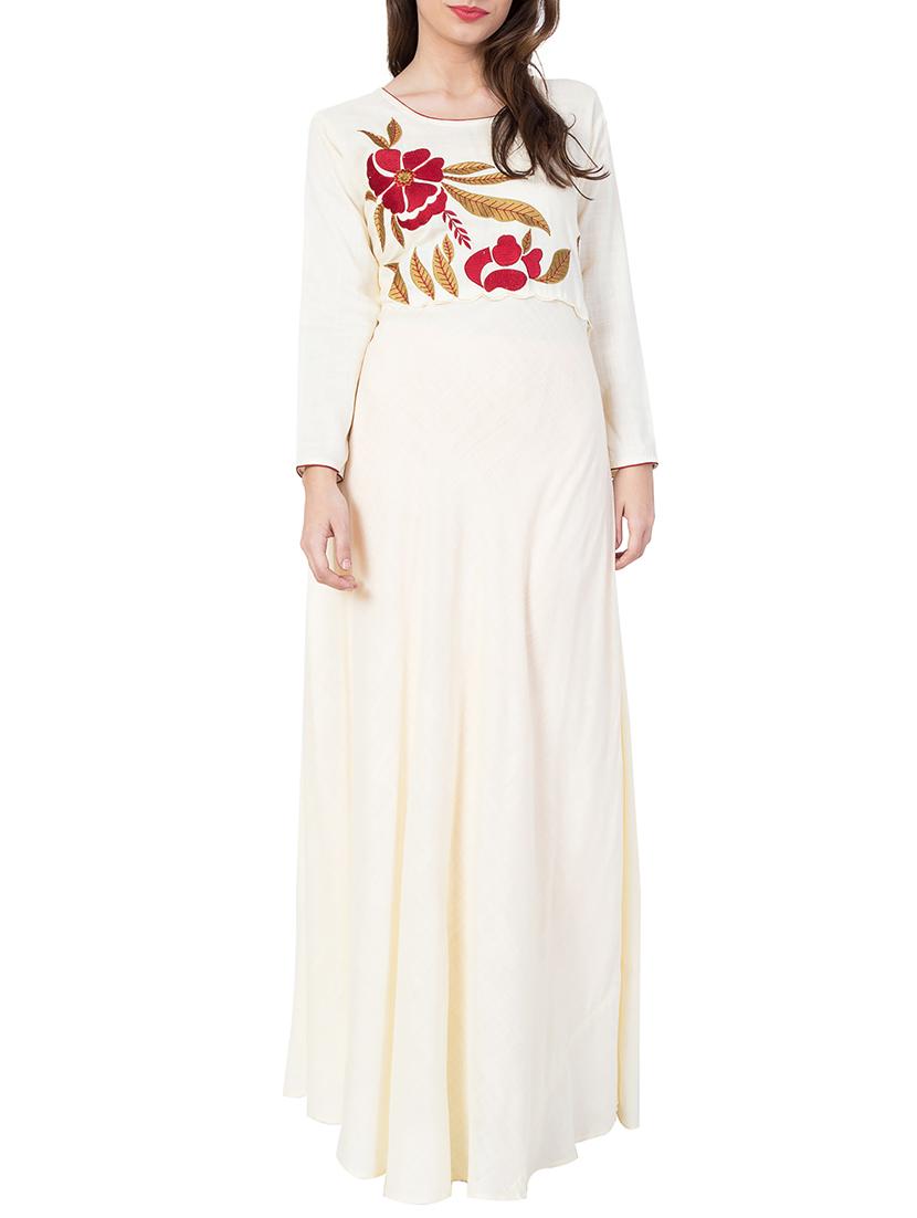 white embroidered rayon dress - 15006112 - Zoom Image - 2