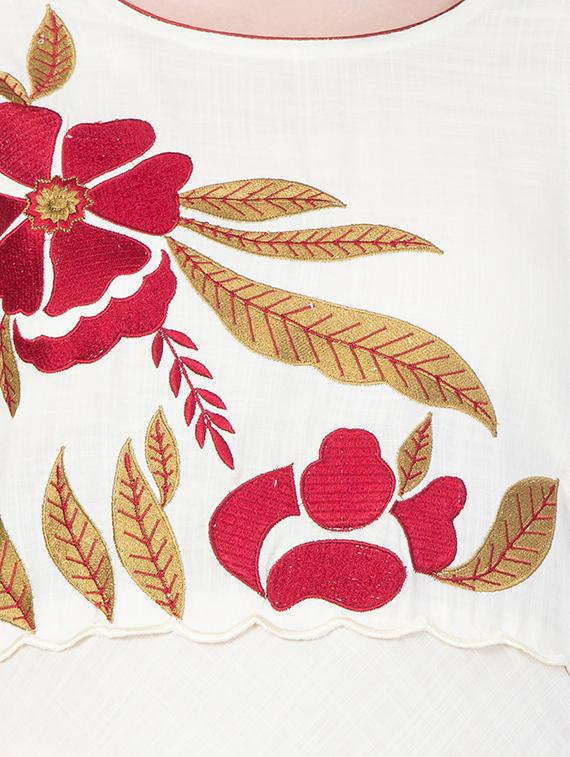 white embroidered rayon dress - 15006112 - Zoom Image - 4