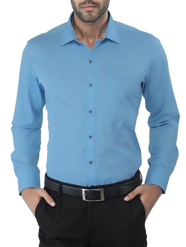 blue cotton formal shirt - 15007085 - Very Small Image - 1