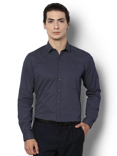 navy blue cotton formal shirt - 15007117 - Very Small Image - 1