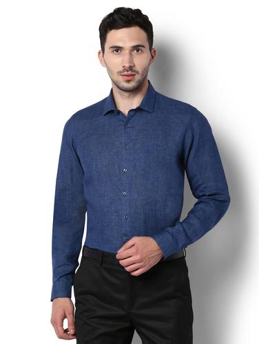 blue linen formal shirt - 15007119 - Very Small Image - 1