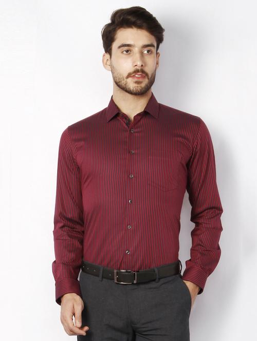 maroon cotton formal shirt - 15007122 - Standard Image - 1