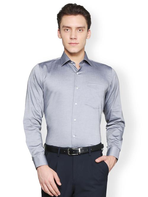 grey cotton formal shirt - 15007132 - Standard Image - 1
