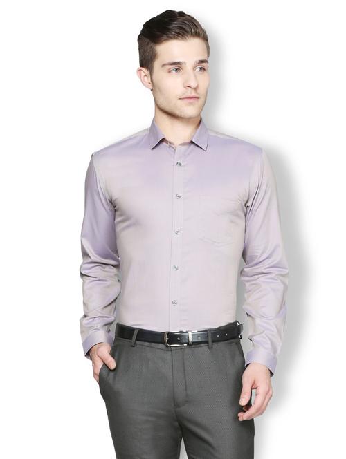 grey cotton formal shirt - 15007139 - Standard Image - 1