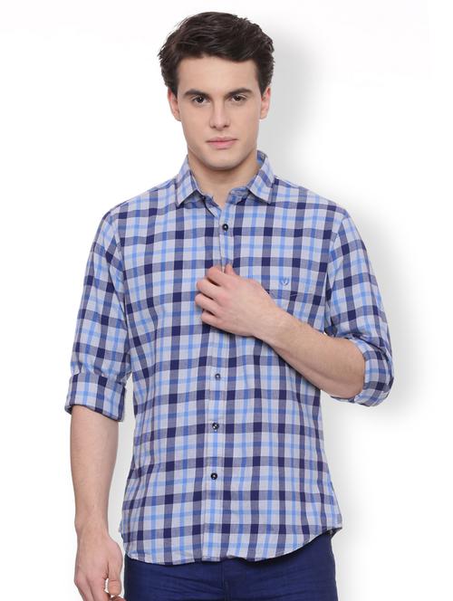 blue cotton casual shirt - 15007194 - Very Small Image - 1