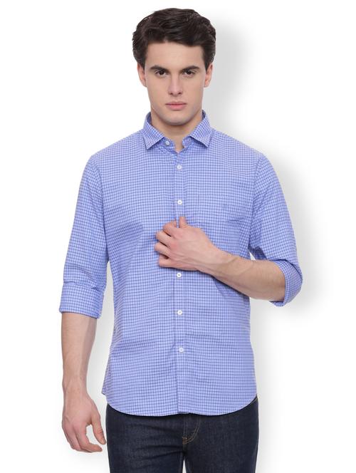 blue cotton casual shirt - 15007206 - Standard Image - 1