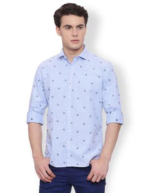blue cotton casual shirt - 15007207 - Standard Image - 1