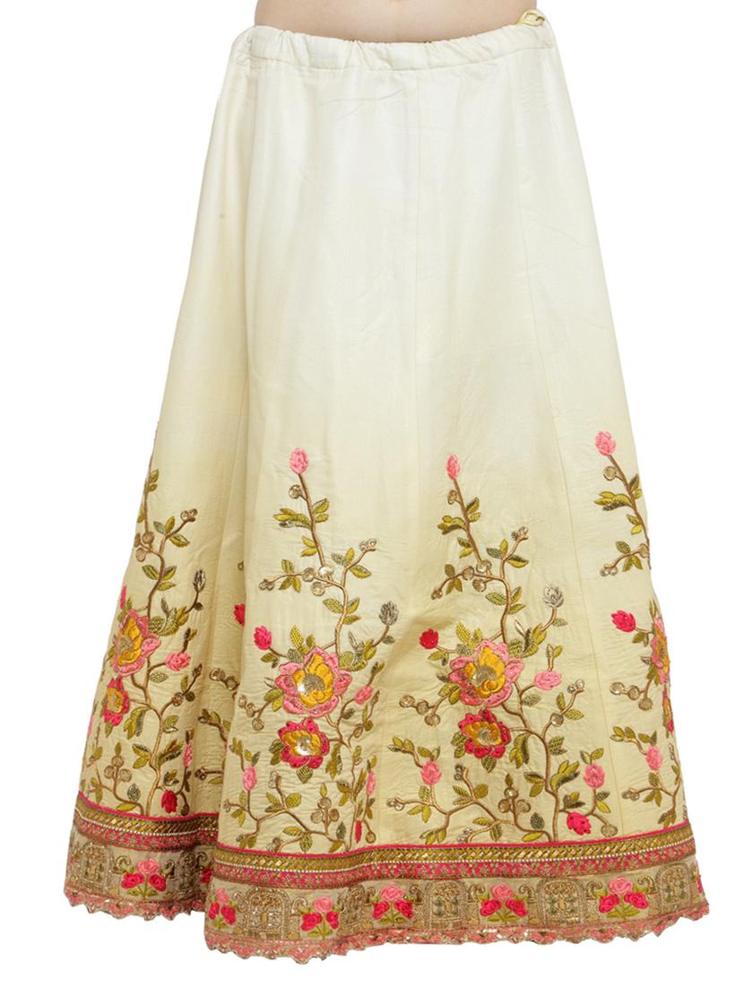 multi colored silk flared lehenga - 15007212 - Zoom Image - 4