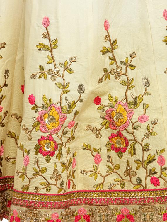 multi colored silk flared lehenga - 15007212 - Zoom Image - 5
