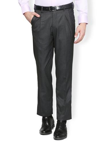 grey polyester blend pleated formal trouser - 15007287 - Very Small Image - 1
