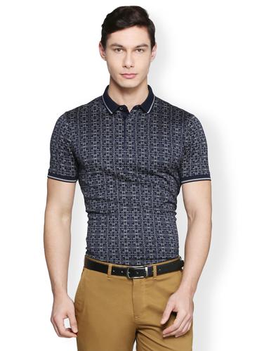 navy blue cotton all over print t-shirt - 15007341 - Very Small Image - 1