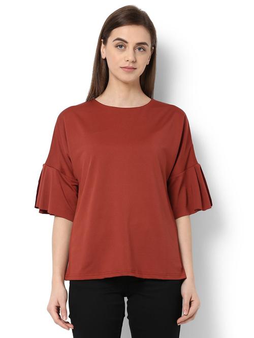 Ruffled bell sleeved top - 15007483 - Standard Image - 1