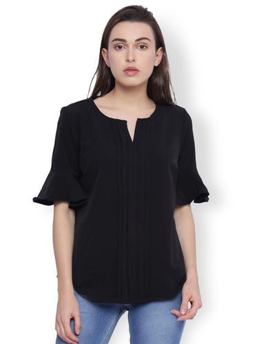 Pleat detail flared sleeved top - 15007498 - Very Small Image - 1