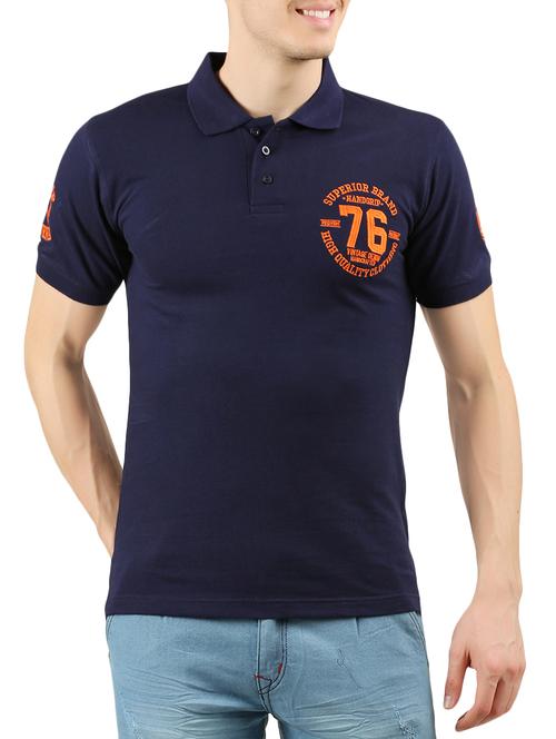 navy blue cotton t-shirt - 15007894 - Standard Image - 1