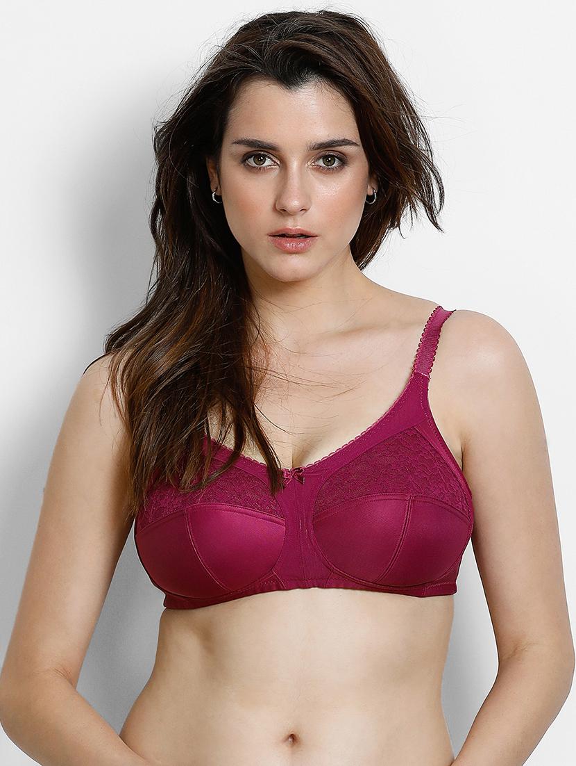 bow patch lace panel bra - 15008032 - Zoom Image - 1