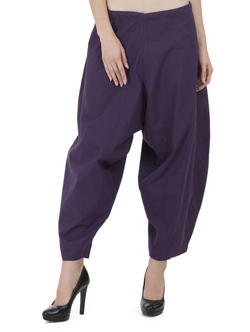 GRASS by Gitika Goyal purple cotton wide leg trouser - 15008111 - Standard Image - 1