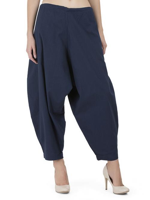 GRASS by Gitika Goyal blue cotton wide leg trouser - 15008112 - Standard Image - 1