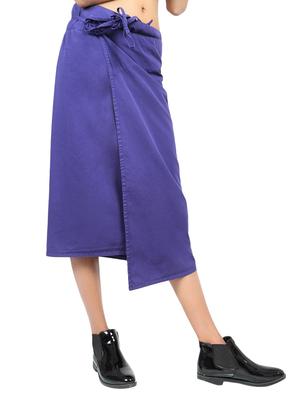 purple solid cotton wrap skirt - 15008121 - Standard Image - 2