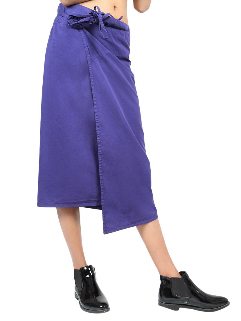 purple solid cotton wrap skirt - 15008121 - Zoom Image - 2