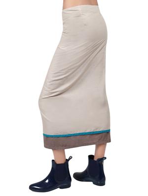 beige solid cotton wrap skirt - 15008122 - Standard Image - 3