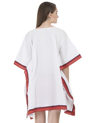 white solid cotton kaftan - 15008123 - Standard Image - 3