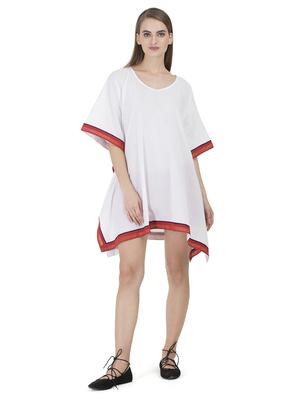 white solid cotton kaftan - 15008123 - Standard Image - 4