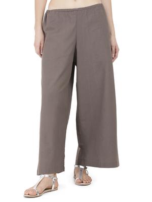 GRASS by Gitika Goyal brown cotton palazzo - 15008132 - Standard Image - 1