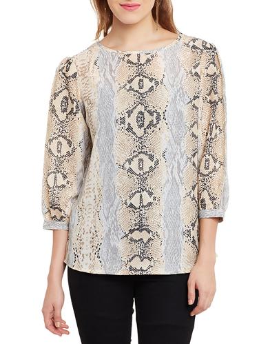 grey printed georgette top - 15008162 - Very Small Image - 1