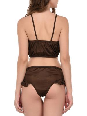set of 2 brown satin bikini - 15008355 - Standard Image - 3