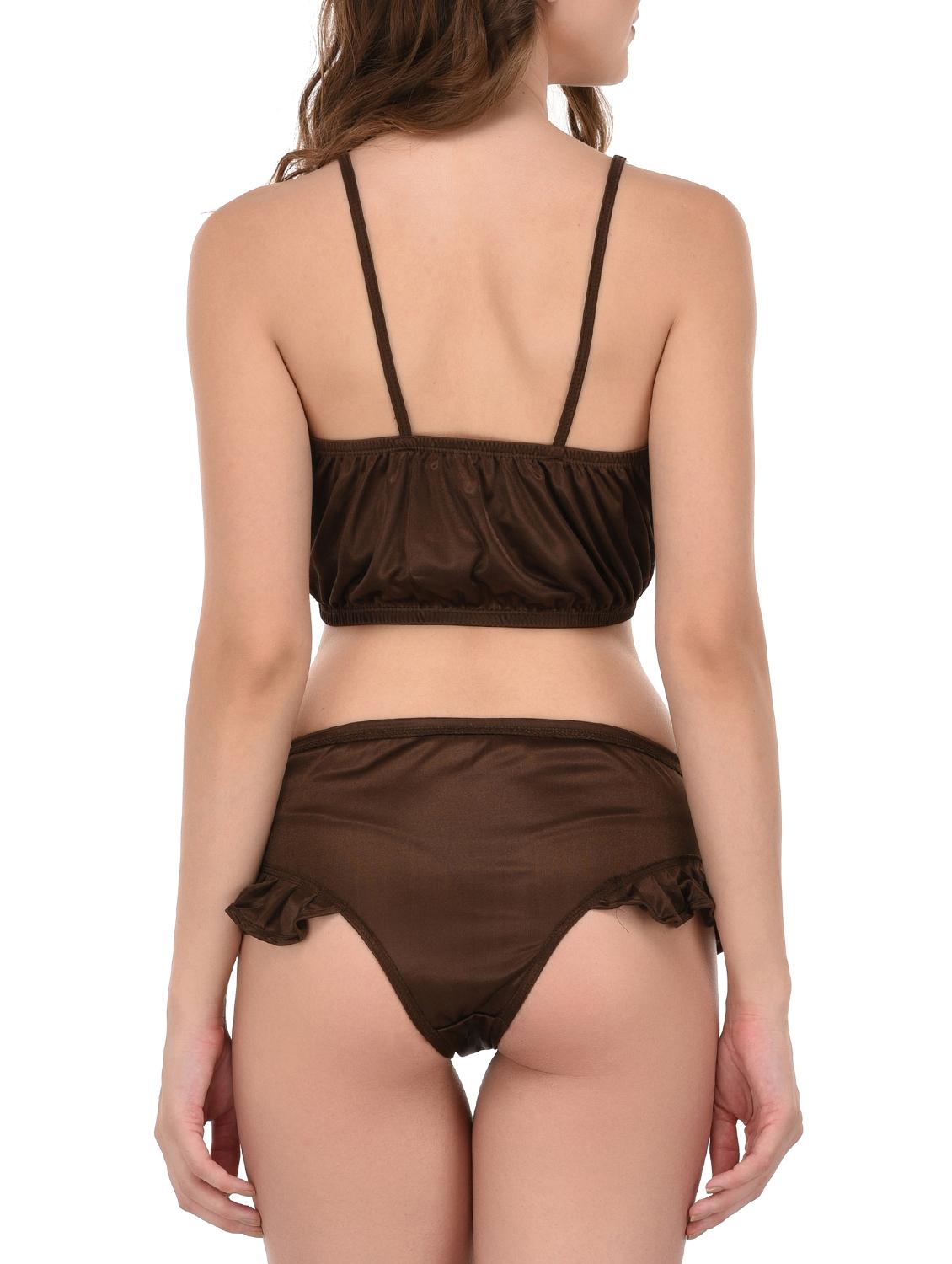 set of 2 brown satin bikini - 15008355 - Zoom Image - 3