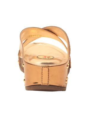 msc women gold synthetic sandal - 15008465 - Standard Image - 3