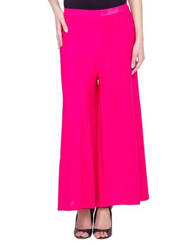 pink solid rayon palazzo - 15008741 - Very Small Image - 1
