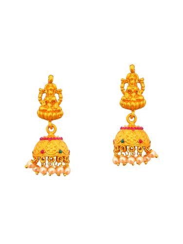 multi colored brass jhumka earrings - 15008748 - Very Small Image - 1