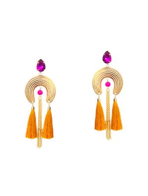 multi colored brass drop earrings - 15008752 - Standard Image - 1