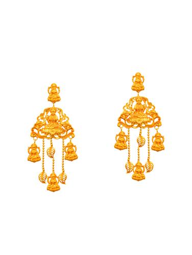 multi colored brass jhumka earrings - 15008753 - Very Small Image - 1