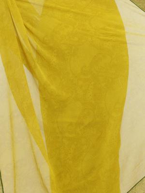 mustard printed saree with blouse - 15008909 - Standard Image - 4