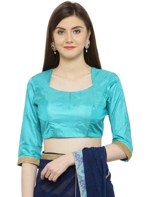 blue georgette printed saree with blouse - 15008941 - Standard Image - 3