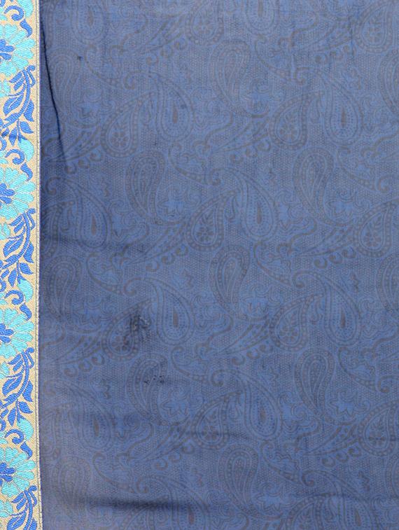 blue georgette printed saree with blouse - 15008941 - Zoom Image - 4