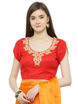 contrast lace detail plain saree with blouse - 15008972 - Standard Image - 3