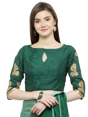 ombre plain saree with blouse - 15008973 - Standard Image - 3