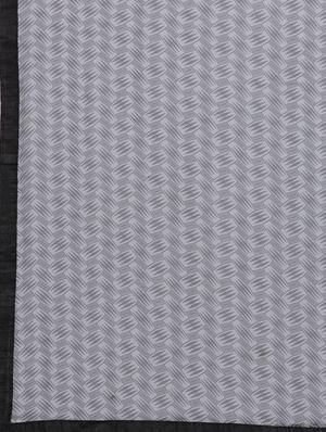 grey printed saree with blouse - 15009036 - Standard Image - 5