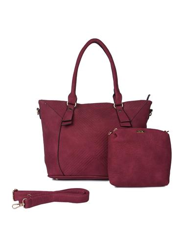 wine leatherette handbag - 15009184 - Very Small Image - 1