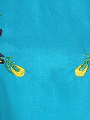 blue embroidered rayon top - 15009409 - Standard Image - 4