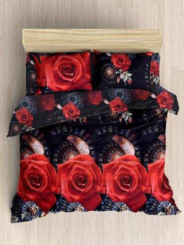 Polycotton Double Bedsheet with 2 Pillow Covers - 15009732 - Very Small Image - 1