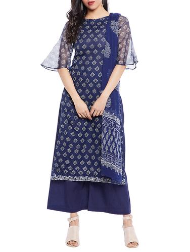 Printed unstitched palazzo suit - 15009772 - Very Small Image - 1