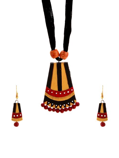black wood necklaces and earrings - 15009791 - Standard Image - 1