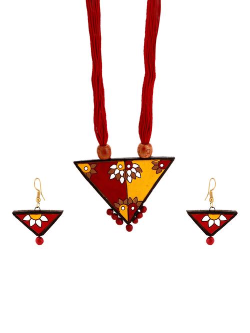 multi colored wood necklaces and earrings - 15009799 - Standard Image - 1