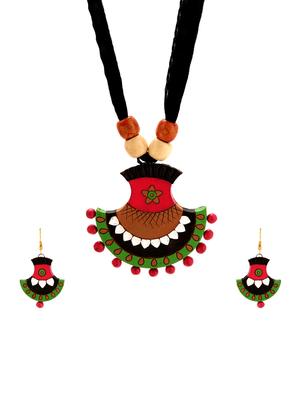 multi colored wood necklaces and earrings - 15009806 - Standard Image - 1